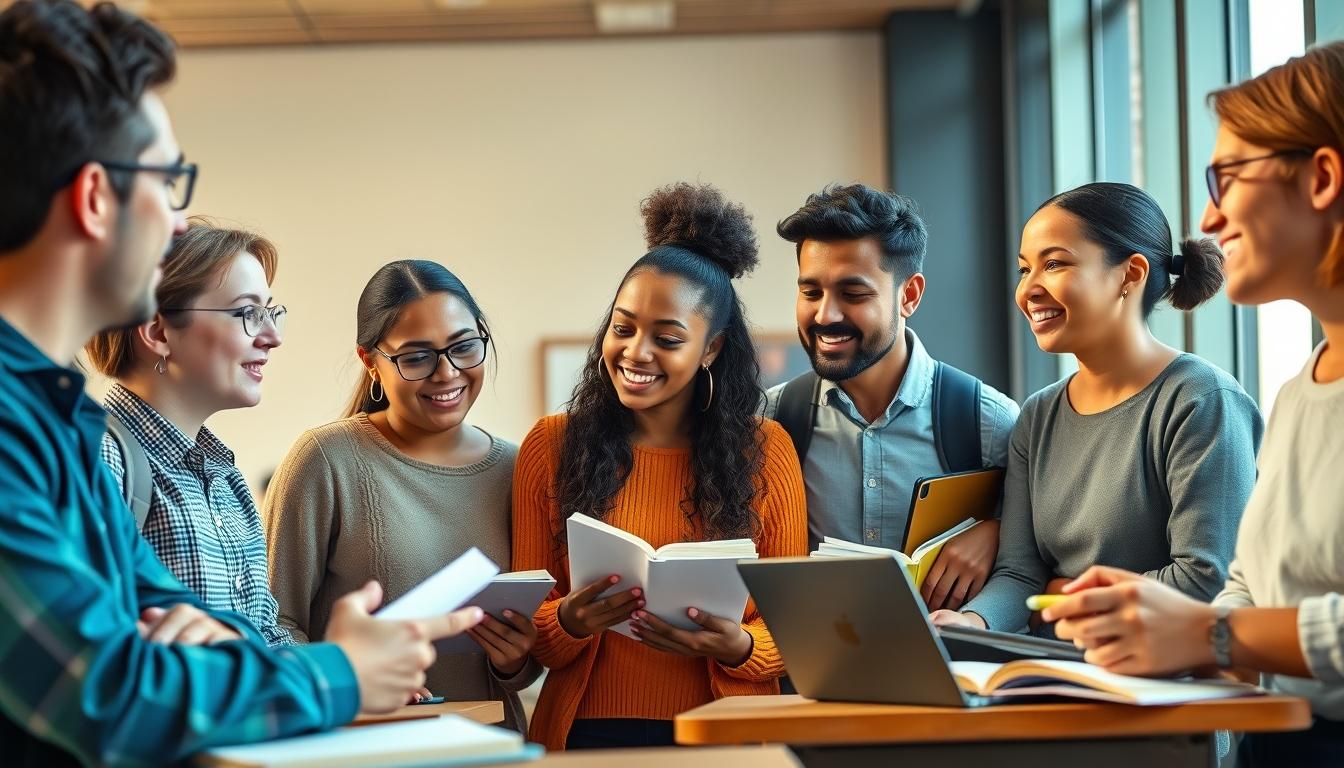 Students working in research laboratory